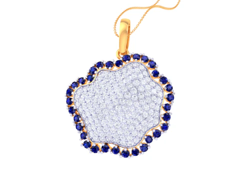 3D Printable Cad jewelry design of Lady diamond Pendant 3D Model