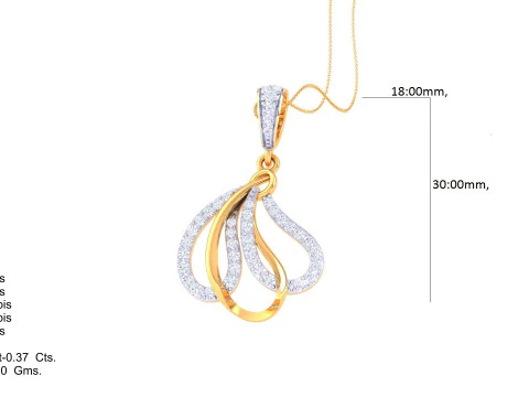 3D Printable Cad jewelry design of Lady diamond Pendant 3D Model