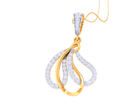 3D Printable Cad jewelry design of Lady diamond Pendant 3D Model