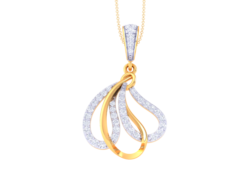 3D Printable Cad jewelry design of Lady diamond Pendant Modelo 3D