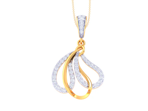 3D Printable Cad jewelry design of Lady diamond Pendant 3D Model
