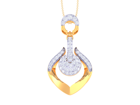 3D Printable Cad jewelry design of Lady diamond Pendant 3D Модель
