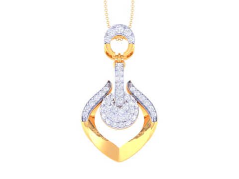 3D-печать CAD-дизайна ювелирного кулона Lady с бриллиантами 3D Модель