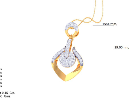 3D Printable Cad jewelry design of Lady diamond Pendant 3D Модель