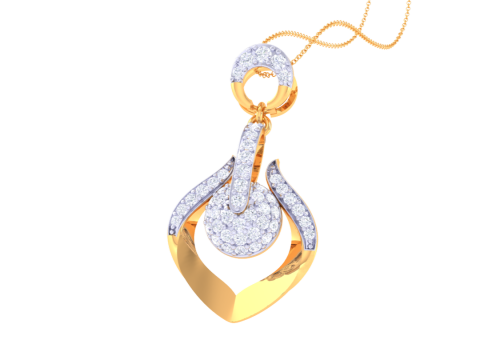 3D Printable Cad jewelry design of Lady diamond Pendant 3D Модель
