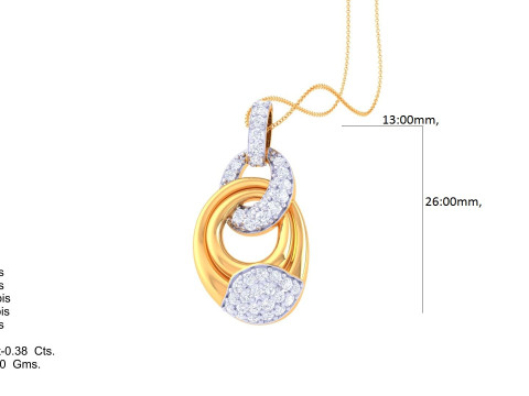 3D Printable Cad jewelry design of Lady diamond Pendant Model 3D