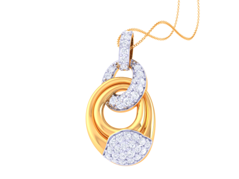 3D Printable Cad jewelry design of Lady diamond Pendant Model 3D