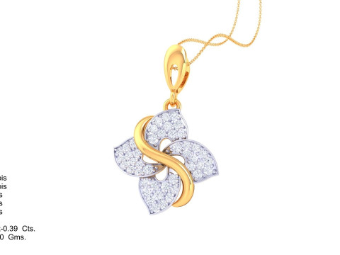 3D Printable Cad jewelry design of Lady diamond Pendant Model 3D