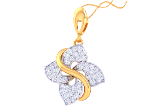 3D Printable Cad jewelry design of Lady diamond Pendant Model 3D
