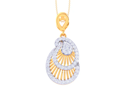 3D Printable Cad jewelry design of Lady diamond Pendant 3D Model