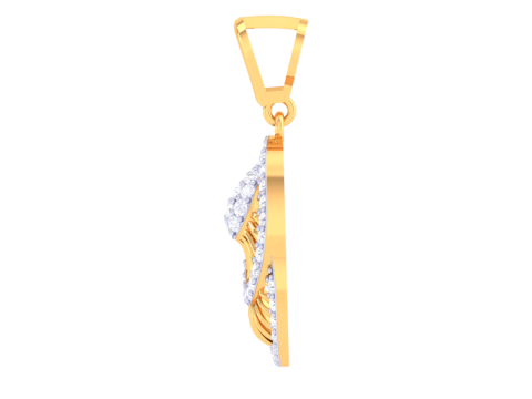 3D Printable Cad jewelry design of Lady diamond Pendant Model 3D