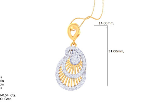 3D Printable Cad jewelry design of Lady diamond Pendant Model 3D