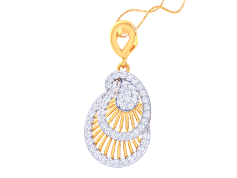 3D Printable Cad jewelry design of Lady diamond Pendant Model 3D
