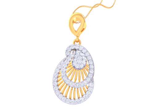 3D Printable Cad jewelry design of Lady diamond Pendant 3D Model