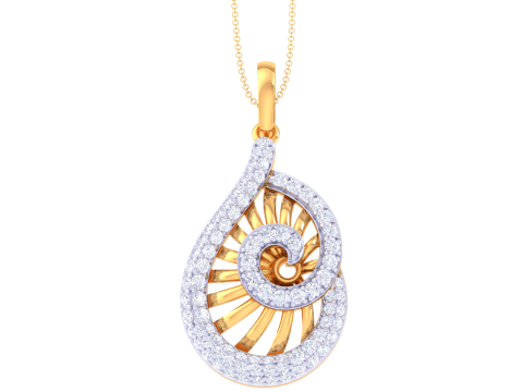 3D Printable Cad jewelry design of Lady diamond Pendant 3D 模型