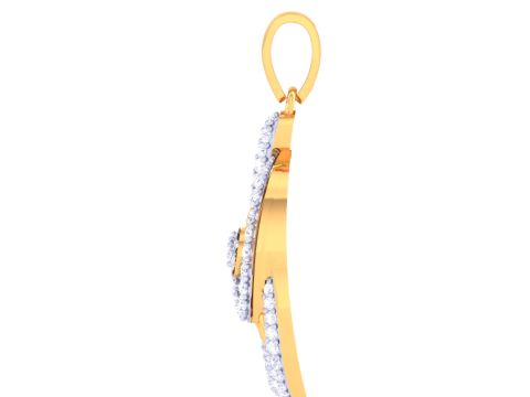 3D Printable Cad jewelry design of Lady diamond Pendant Modelo 3D