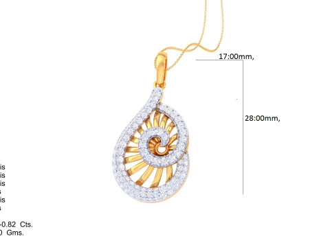 3D Printable Cad jewelry design of Lady diamond Pendant Modelo 3D