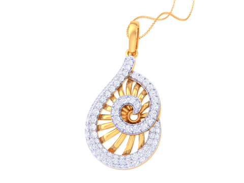 3D Printable Cad jewelry design of Lady diamond Pendant Modelo 3D