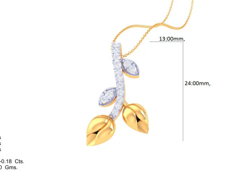 3D Printable Cad jewelry design of Lady diamond Pendant 3D Model