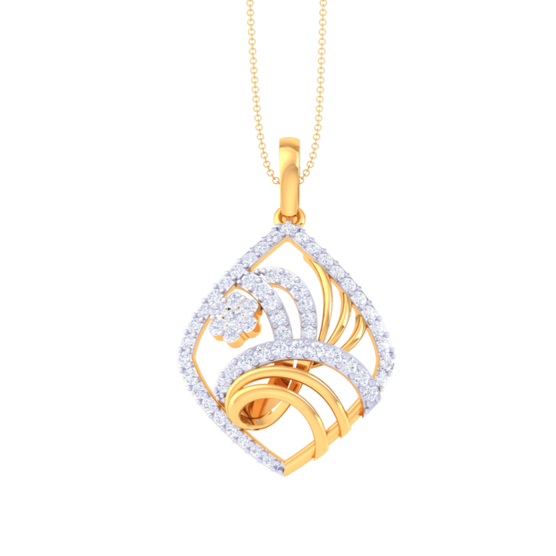 3D Printable Cad jewelry design of Lady diamond Pendant Modelo 3D .c4d .max .obj .3ds .fbx .stl .blend