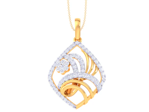 3D Printable Cad jewelry design of Lady diamond Pendant 3D Model