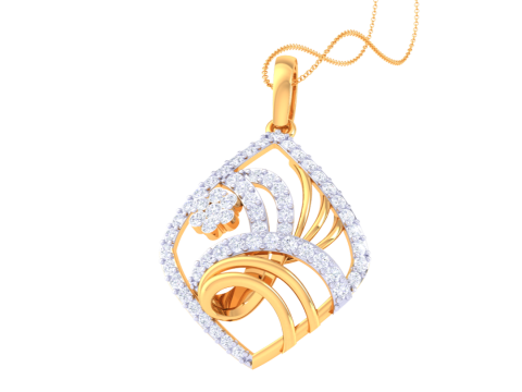 3D Printable Cad jewelry design of Lady diamond Pendant Modelo 3D
