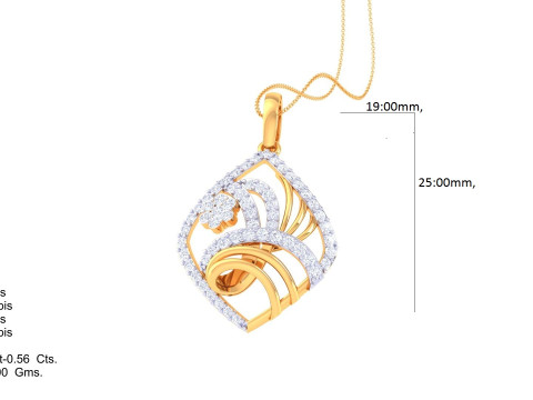 3D Printable Cad jewelry design of Lady diamond Pendant Modelo 3D
