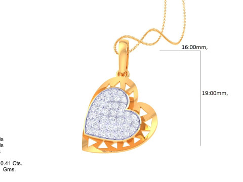 3D Printable Cad jewelry design of Lady diamond Pendant 3D Model