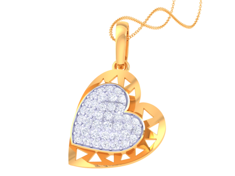 3D Printable Cad jewelry design of Lady diamond Pendant 3D Model