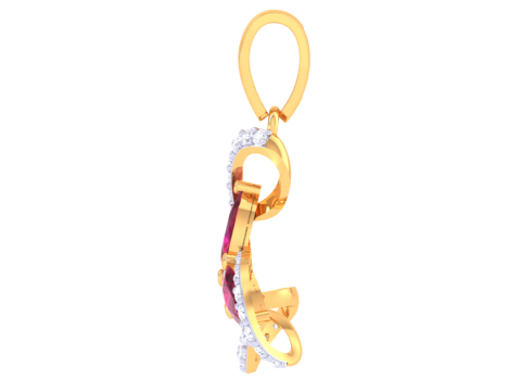 3D Printable Cad jewelry design of Lady diamond Pendant Modelo 3D