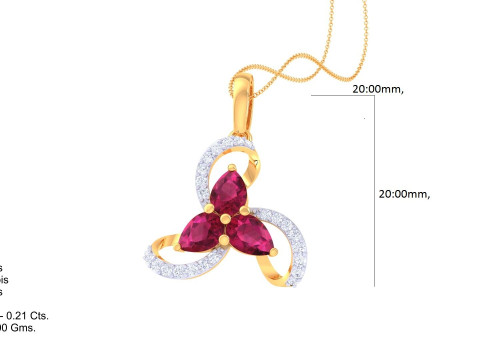3D Printable Cad jewelry design of Lady diamond Pendant Modelo 3D
