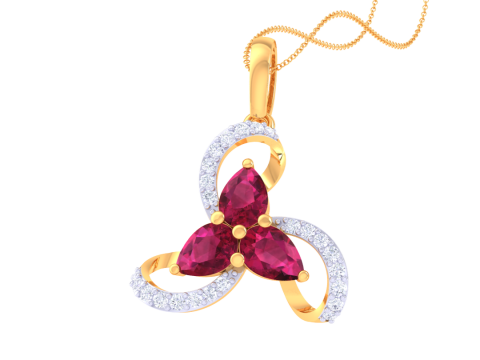 3D Printable Cad jewelry design of Lady diamond Pendant Modelo 3D