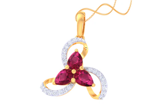 3D Printable Cad jewelry design of Lady diamond Pendant 3D Model