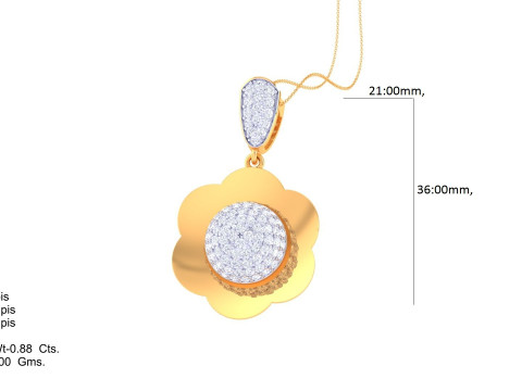 3D Printable Cad jewelry design of Lady diamond Pendant Modelo 3D