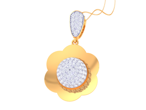 3D Printable Cad jewelry design of Lady diamond Pendant Modelo 3D