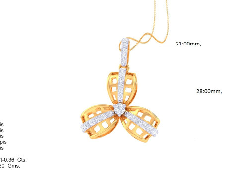 3D Printable Cad jewelry design of Lady diamond Pendant 3D Model