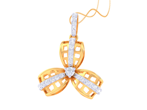 3D Printable Cad jewelry design of Lady diamond Pendant 3D Model