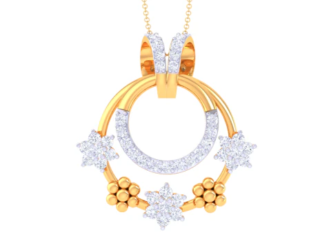 लेडी डायमंड पेंडेंट का 3डी प्रिंट करने योग्य कैड आभूषण डिजाइन 3D मॉडल