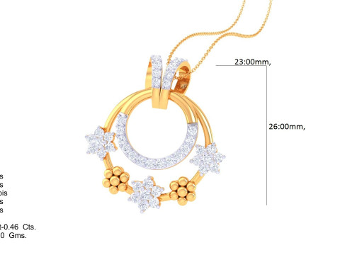 3D Printable Cad jewelry design of Lady diamond Pendant 3D Model