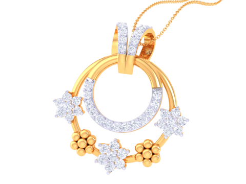 3D Printable Cad jewelry design of Lady diamond Pendant 3D Model