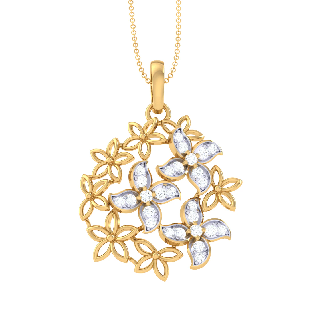 3D Printable Cad jewelry design of Lady diamond Pendant 3D Model .c4d .max .obj .3ds .fbx .stl .blend 