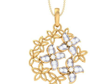 3D Printable Cad jewelry design of Lady diamond Pendant 3D 模型