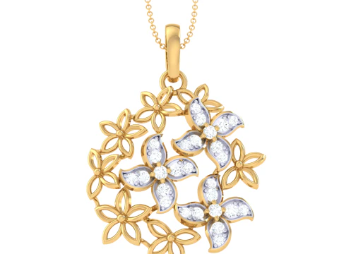 Lady pırlanta Kolyenin 3D Yazdırılabilir Cad takı tasarımı 3D Model