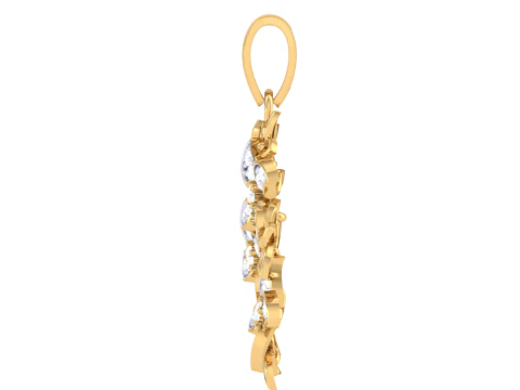 3D Printable Cad jewelry design of Lady diamond Pendant 3D Model