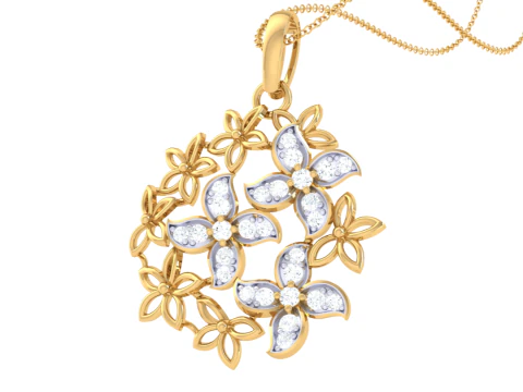 3D Printable Cad jewelry design of Lady diamond Pendant 3D Model