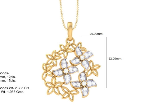 3D Printable Cad jewelry design of Lady diamond Pendant 3D Модель