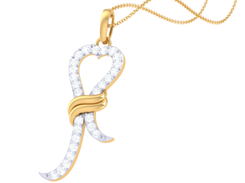 3D Printable Cad jewelry design of Lady diamond Pendant 3D Model