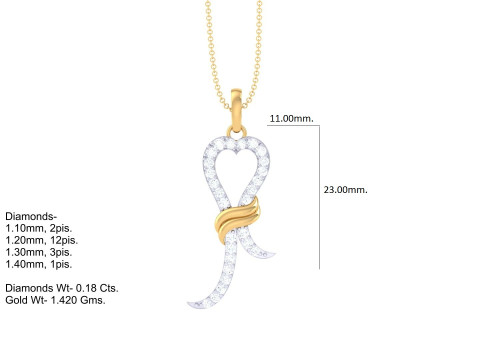 3D Printable Cad jewelry design of Lady diamond Pendant 3D Model