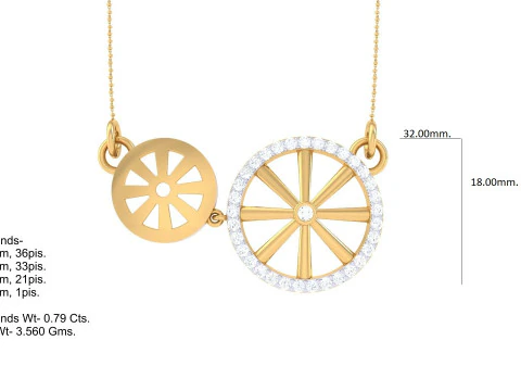3D Printable Cad jewelry design of Lady diamond Pendant 3D Model