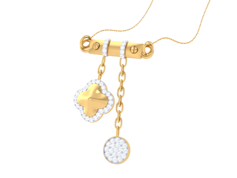3D Printable Cad jewelry design of Lady diamond Pendant 3D Model
